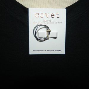 Covet Brass Premium Rhodium Plated Rings (2) Jewerly